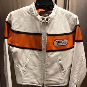 Harley Davidson White Leather Coat